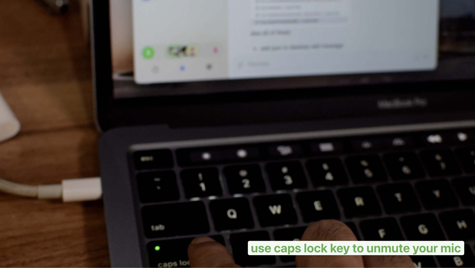 Photo of MacBook keyboard with caps lock key